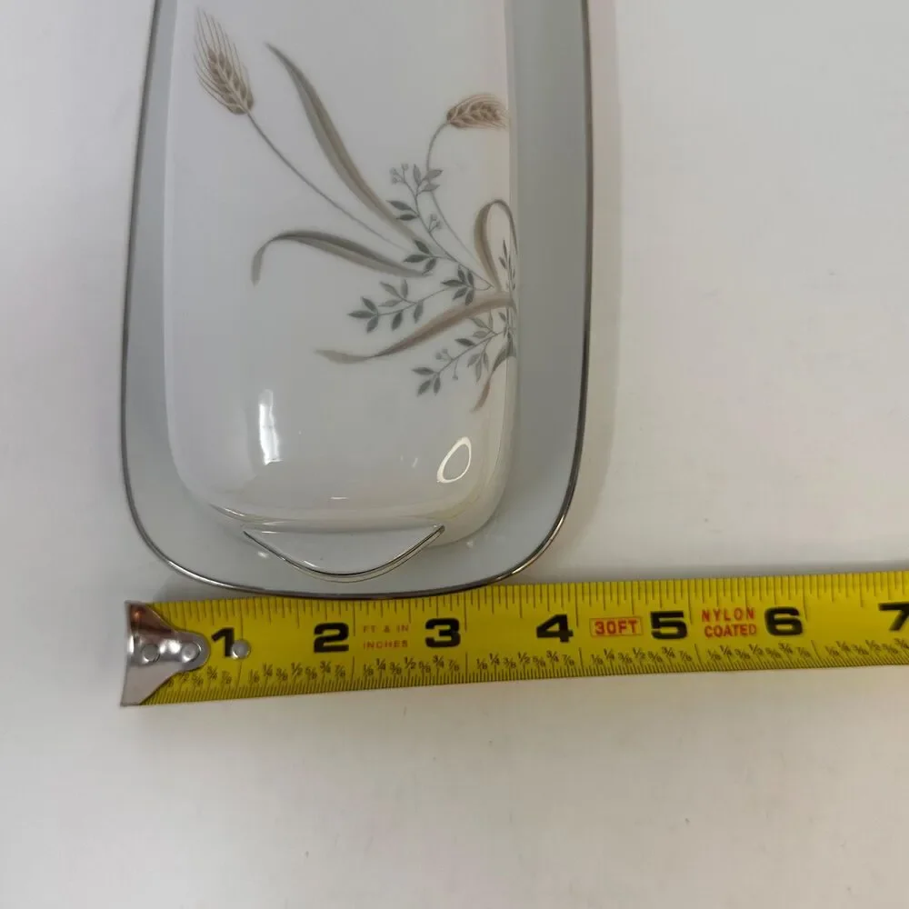 Vintage Zylstra Bountiful Covered Butter Dish Japan Fine China Platinum Wheat